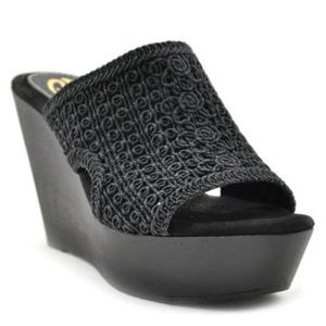 Sbicca Black Morrobay Wedge Sandal- Brand New!